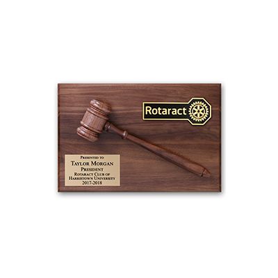 ROTARACT President / Past President Gavel Plaque