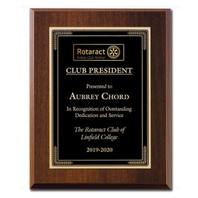 Walnut Finish Rotaract Award