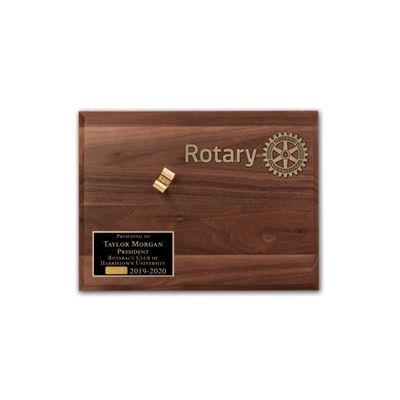 ROTARACT Walnut Display Board for Gavel