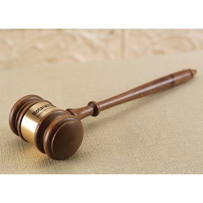 ROTARACT American Walnut Gavel & Engraving Band