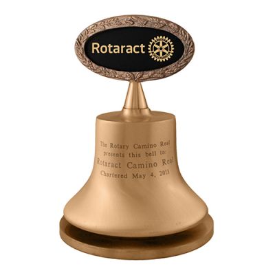 6" Diam. Bronze Rotaract Bell CUSTOMIZED