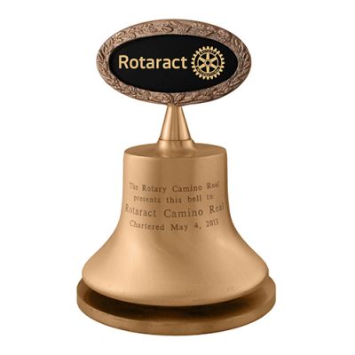 6" Diam. Bronze Rotaract Bell CUSTOMIZED