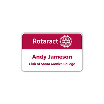Rotaract White Credit Card Style Name Badge                                                                             