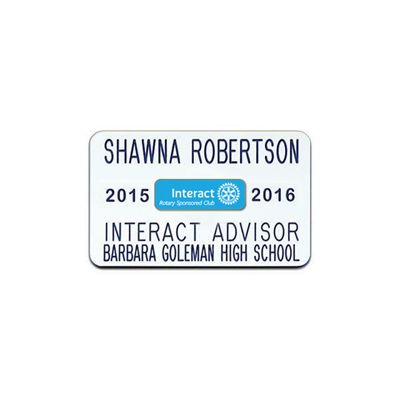 Interact 4-Line Custom Plastic Name Badge                                                                               