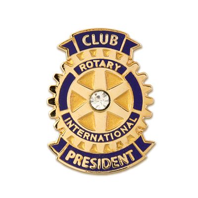 Club President w/ Clear Stone Magnetic Lapel Pin