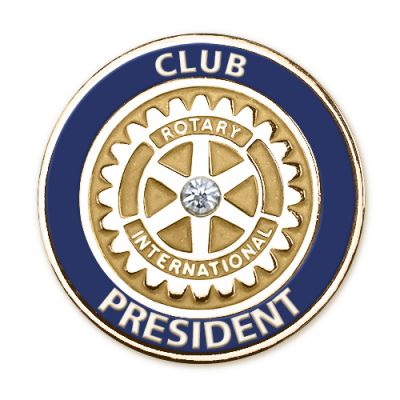 Club President Lapel Pin with Synthetic Diamond