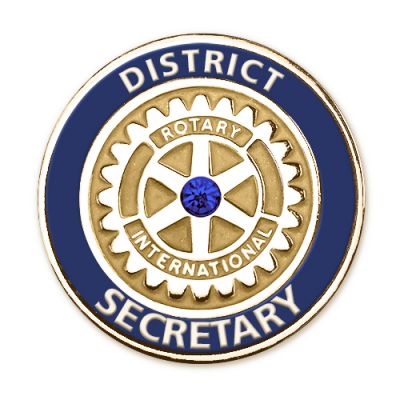 Magnetic District Secretary w/Amber Center Stone Lapel Pin