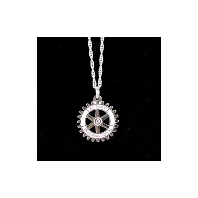 Rotary International Emblem Pendant Necklace (Silver finish)