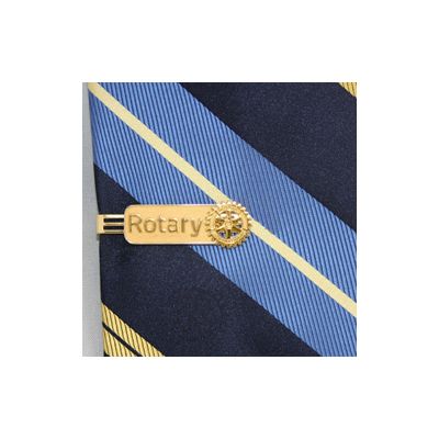 Triple-Bar Tie Bar with Rotary Masterbrand Signature Logo - Gold Plated