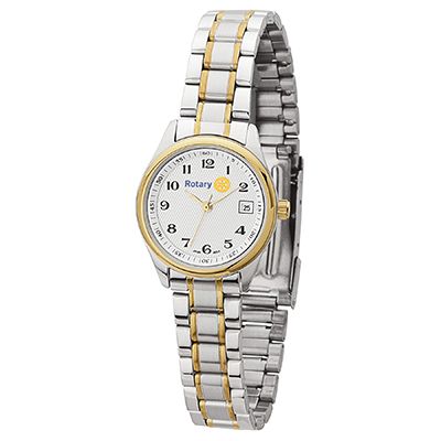 Ladies' Two-Tone Watch with Folded Steel Bracelet