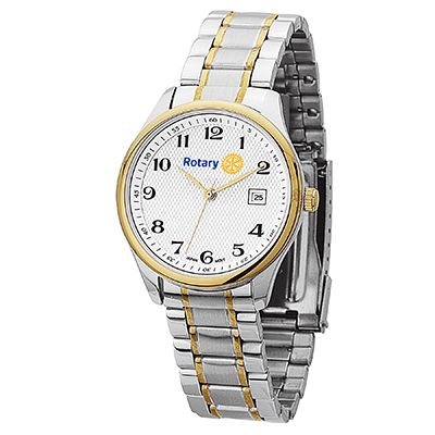 Men's Two-Tone Watch with Folded Steel Bracelet