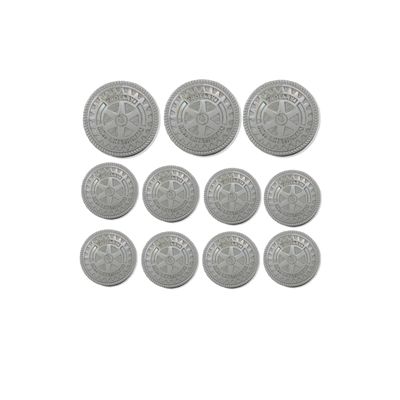 Blazer Buttons with Silver Finish - Set of 11