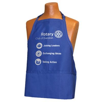 Custom Masterbrand Signature Logo Royal Blue 3-Pocket Apron with 2-Color Imprint