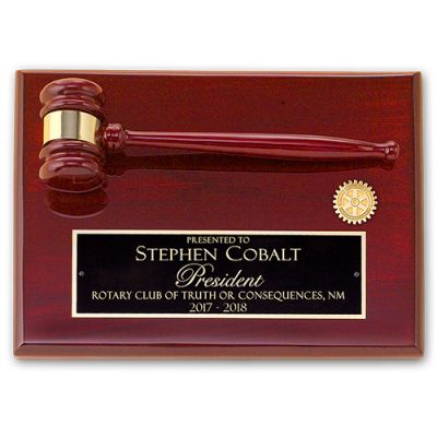 Rosewood Piano-Finish Gavel Plaque