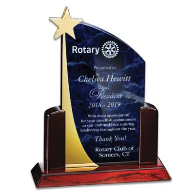 Rising Star Blue Marbled Acrylic Award