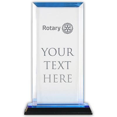 Blue Reflective Acrylic Billboard Award on Black Base