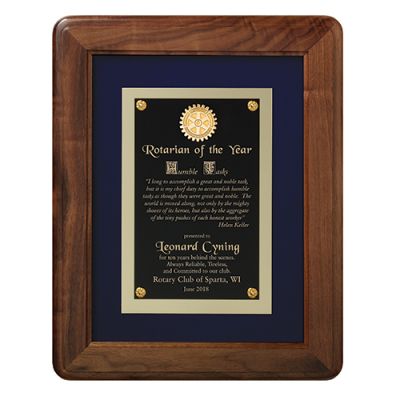 The Royal Treatment Walnut & Royal Blue Velour Plaque