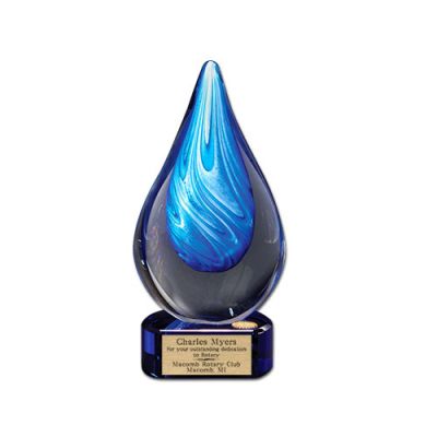 Art Glass Cyan Swirl Award