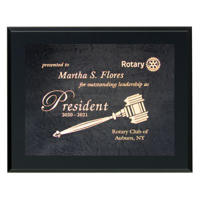 Unique Screened President Gavel Plaque Award