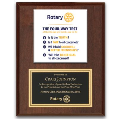 The Four-Way Test Ceramic Tile Plaque