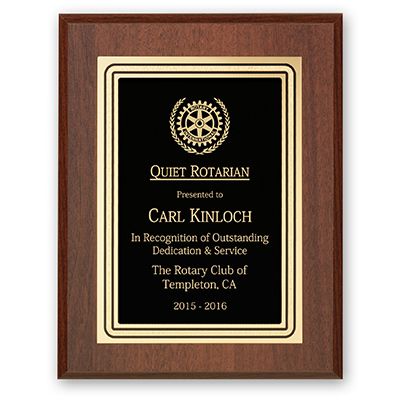 Quiet Rotarian Plaque - Club Executive Series