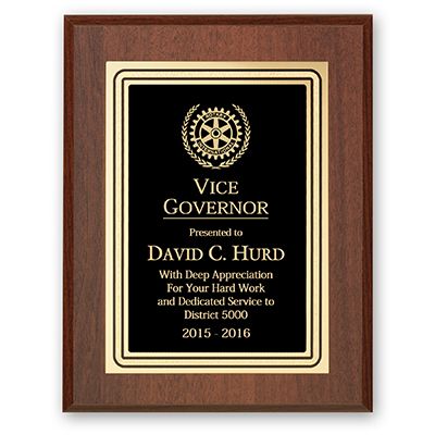 Vice Governor Plaque - Club Executive Series