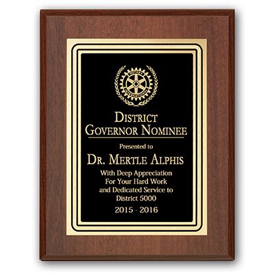 District Governor Nominee Plaque - Club Executive Series