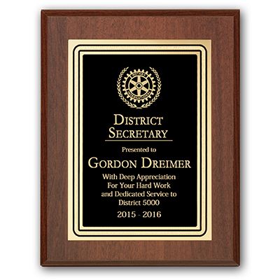District Secretary Plaque - Club Executive Series