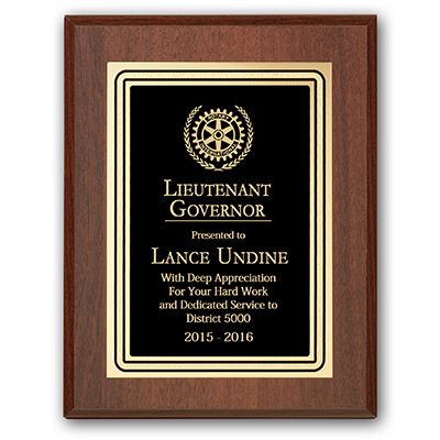 Lieutenant Governor Plaque - Club Executive Series