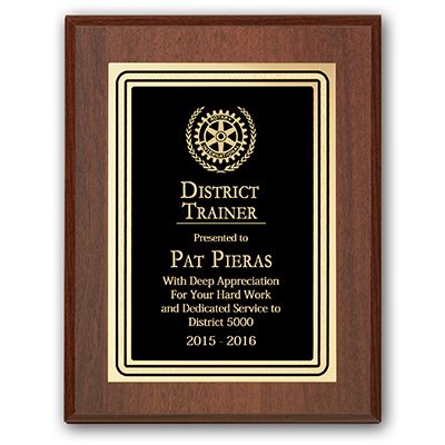 District Trainer Plaque - Club Executive Series