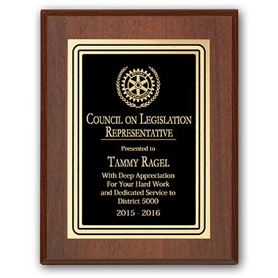 Council on Legislation Representative Plaque - Club Executive Series