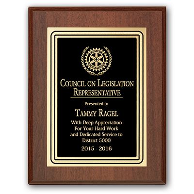 Council on Legislation Representative Plaque - Club Executive Series