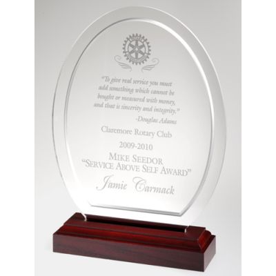 Clear Oval Acrylic Award w/Contour Bevel