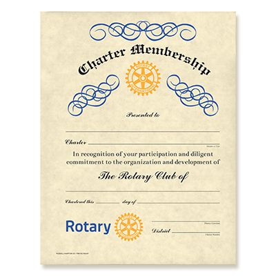 Certificate Of Charter Membership