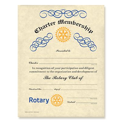 CUSTOMIZED Certificate Of Charter Membership