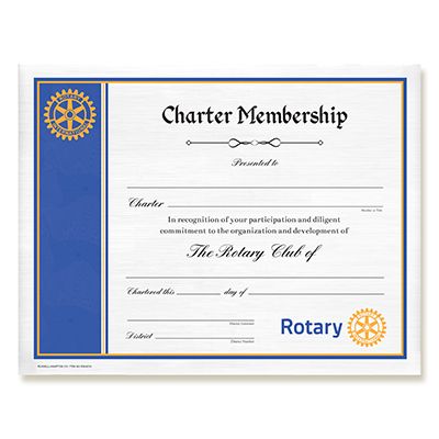 Certificate Of Charter Membership