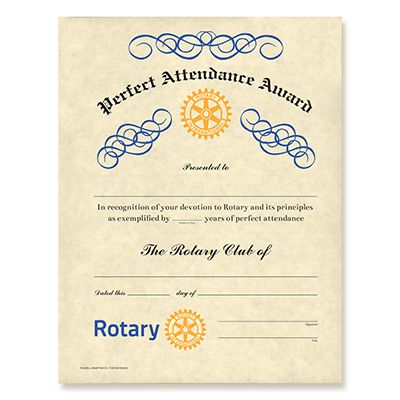 Perfect Attendance Certificate