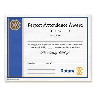 Perfect Attendance Certificate