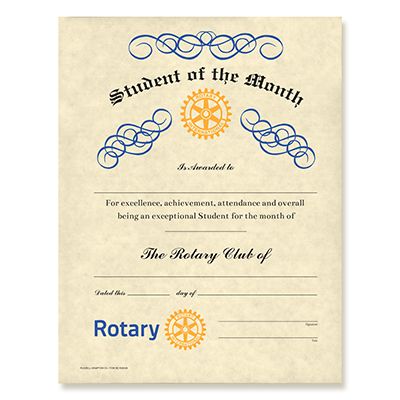 Student of the Month Certificate