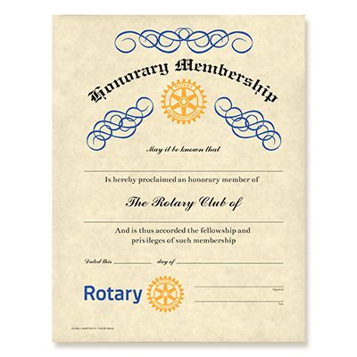 Certificate of Honorary Membership