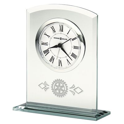 Alarm Clock in Beveled Glass with Glass Base