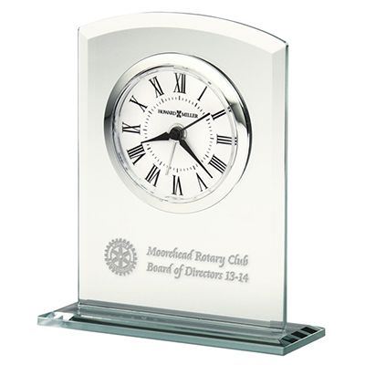 Custom Alarm Clock in Beveled Glass with Glass Base