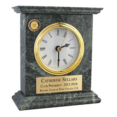 Heavy Green Marble Mantel Clock