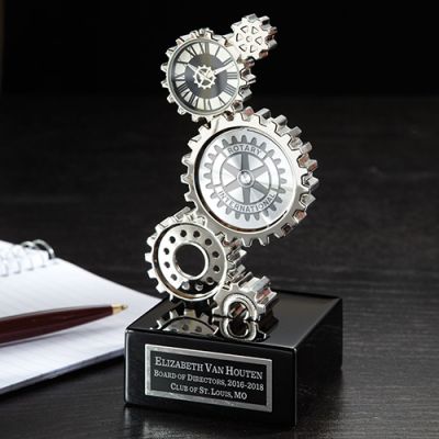 Analog Gears Clock w/Rotary Emblem