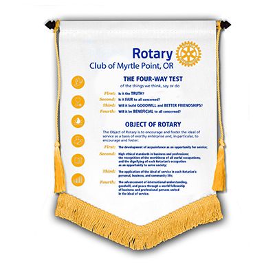 Four-Way Test/Obj. of Rotary Banner - 7" x 10"