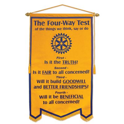 3' x 5' Four-Way Test Felt Banner w/Blue Flock Transfer Copy