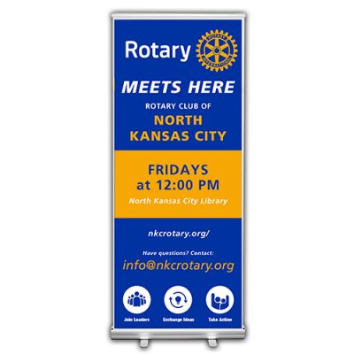 Customized Retractable Banner, Rotary Meets Here                                                                        