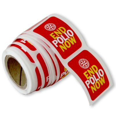 Roll of 100 End Polio Now Stickers