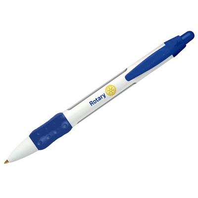 Four-Way Test Rotating Message Pen in White with Navy Trim