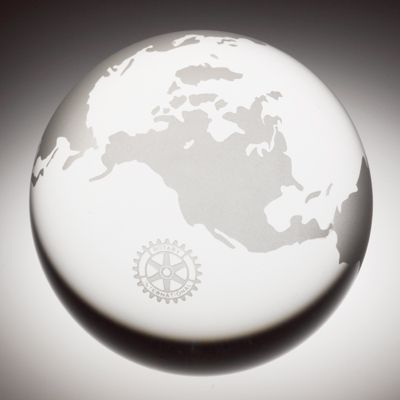 Etched Globe Paperweight